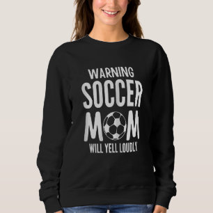 Camiseta Aviso Engraçado para Mulheres Mãe de Futebol Vai G