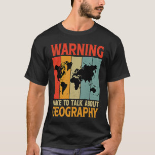 Camiseta Aviso Eu Gosto de Falar Sobre Professor de Geograf