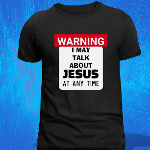 Camiseta AVISO Eu Posso Falar Sobre Jesus Pastor Engraçado