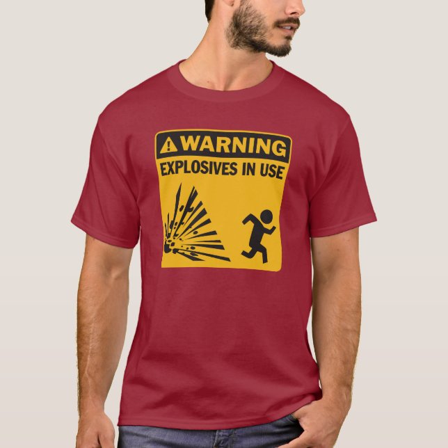 Camiseta Aviso: Explosivos no uso (Frente)