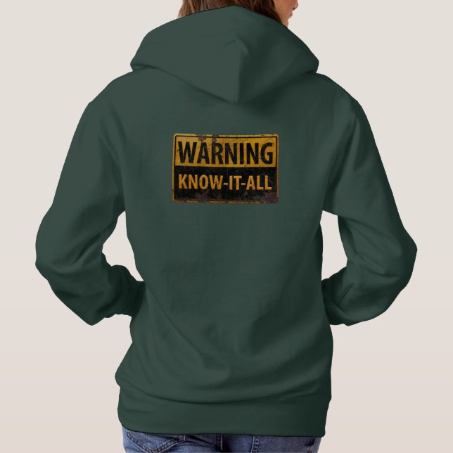 Camiseta AVISO KNOW-IT-ALL - Sinal de precaução para o peri (Verso)