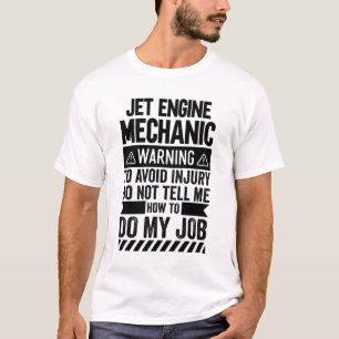 Camiseta Aviso Mecânico do Mecanismo Jet