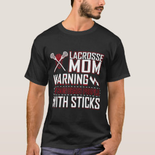 Camiseta Aviso Meu Filho Bate nas Pessoas com Paus Lacrosse