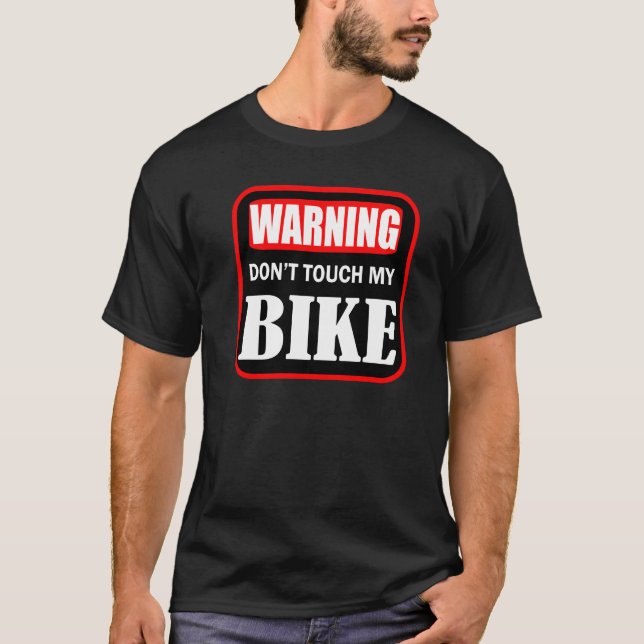 Camiseta Aviso não toque na minha bicicleta (Frente)