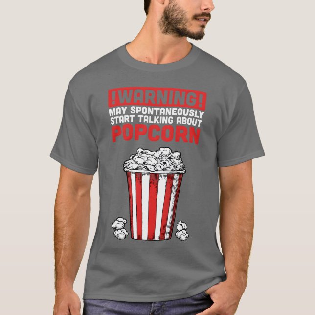 Camiseta Aviso Pode Começar a Falar Espontaneamente Sobre P (Frente)