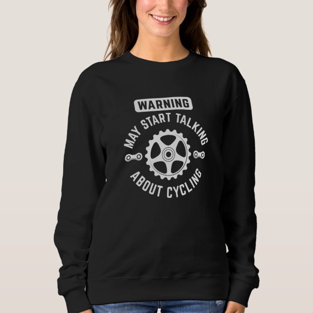Camiseta Aviso Pode Começar A Falar Sobre Ciclismo (Frente)