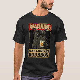 Camiseta Aviso Pode Conter Bourbon Whiskey Sarcastic Drin
