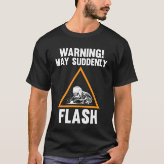Camiseta aviso pode de repente piscar solda