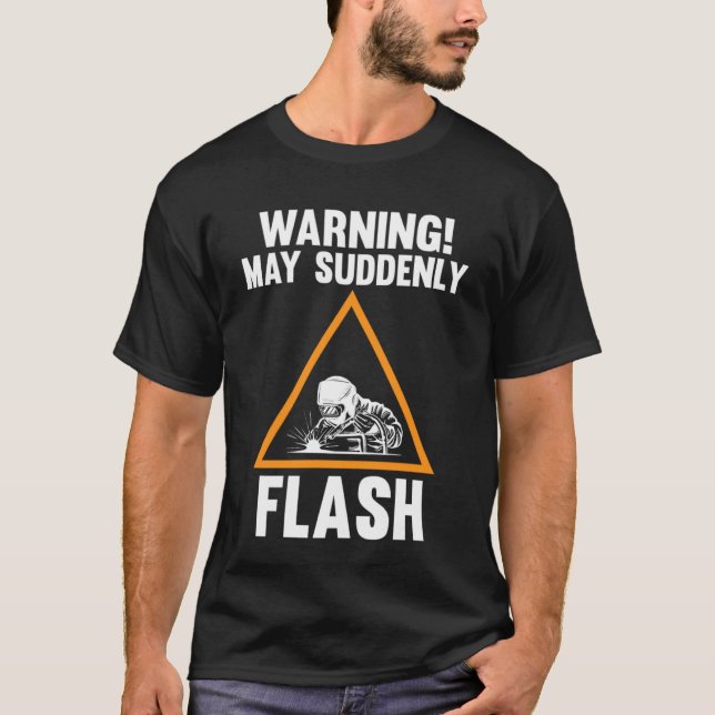 Camiseta aviso pode de repente piscar solda (Frente)