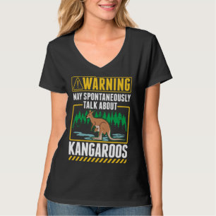 Camiseta Aviso Pode falar espontaneamente sobre cangurus