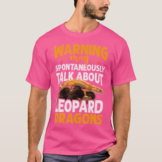 Camiseta Aviso Pode Falar Espontaneamente Sobre Leopard Gec (Frente)