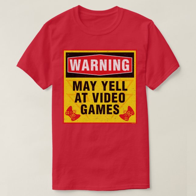 Camiseta Aviso pode gritar nos Videos games RxTp (Frente do Design)