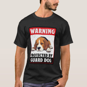Camiseta Aviso Protegido por Cão de Guarda Beagle