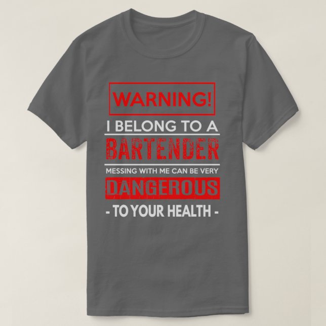 Camiseta Aviso Que Pertenço A Um Barman (Frente do Design)