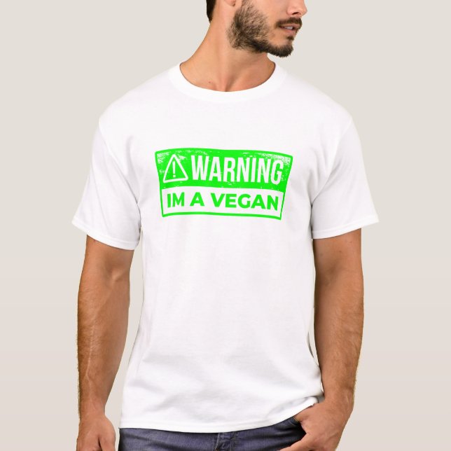 Camiseta aviso que sou vegetariano vegano (Frente)