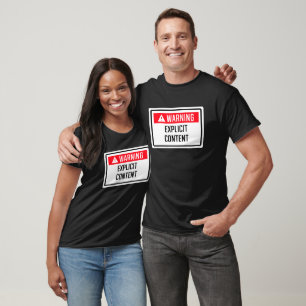Camiseta Aviso Sinal de Conteúdo Explícito