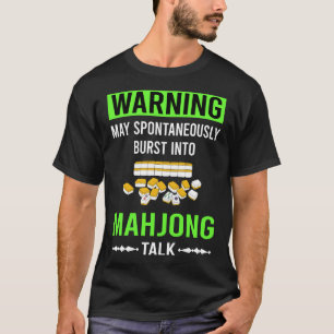 Camiseta Aviso Verde Mahjong Majong Mah Jong Mah Jongg