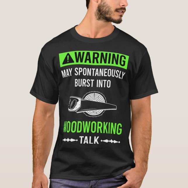 Camiseta Aviso Verde Marcenaria Marceneiro (Frente)