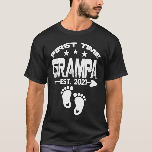 Camiseta Avô 2021 Nova Grampa para Bebê (Frente)