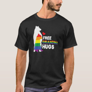 Camiseta Avó Abraça Lgbt Lgbtq Orgulho Grelha - Arco - Íris