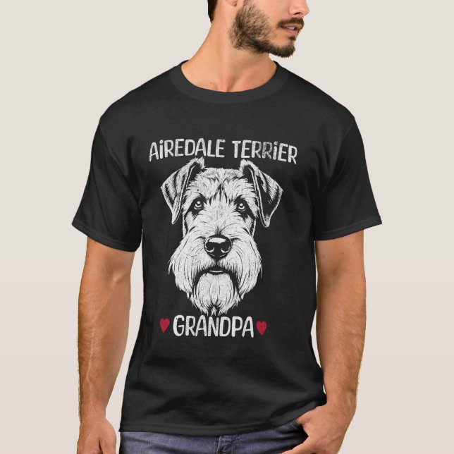 Camiseta Avô Airedale Terrier  1 (Frente)