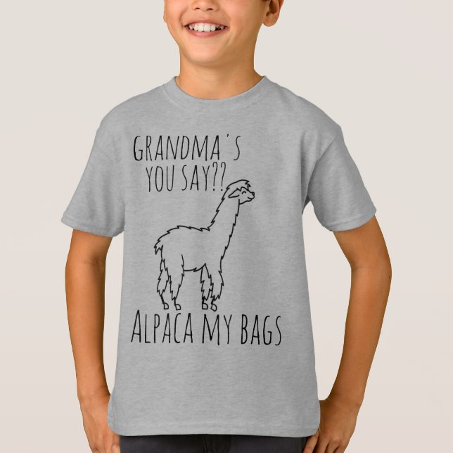 Camiseta avó Alpaca minhas bolsas (Frente)