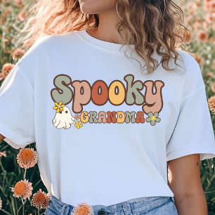 Camiseta Avó Assustadora Retro Halloween Família Coordenaçã