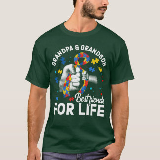 Camiseta Avô Autismo Avô Avô Melhor Amigo para Vinha Viva