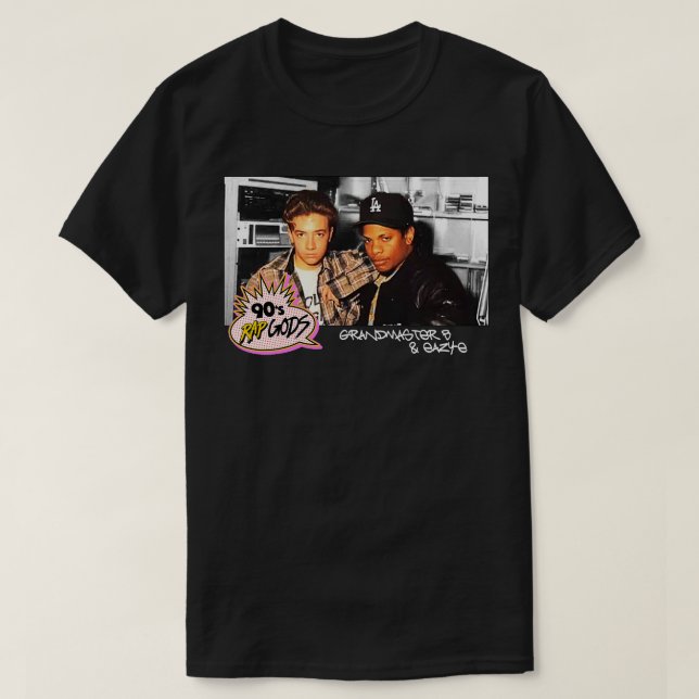 Camiseta Avô B e E 90s Hip Hop Rap casado com C (Frente do Design)