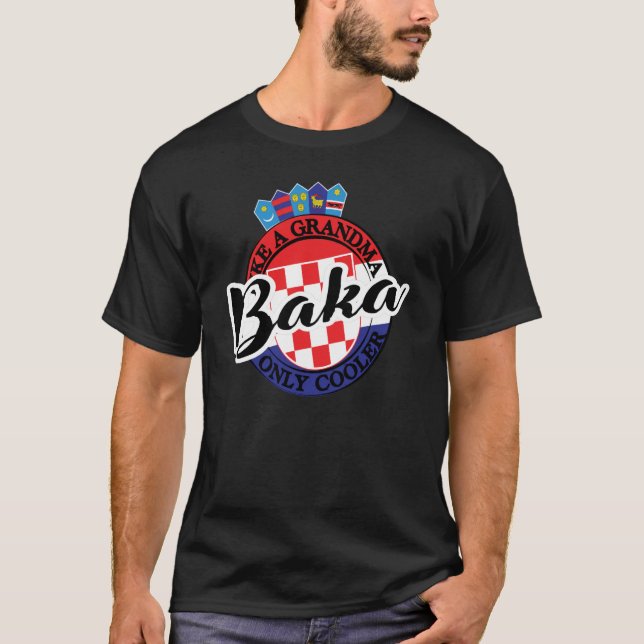 Camiseta Avó Baka na Croácia croata (Frente)