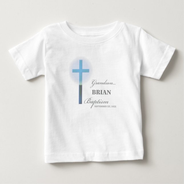 Camiseta Avô Baptism Blue Lace Personalizado (Frente)