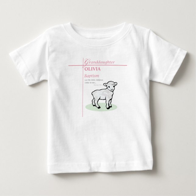 Camiseta Avô Baptism Lâmpada Rosa Personalizada (Frente)