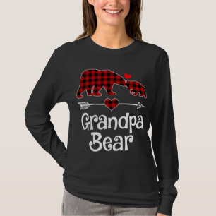 Camiseta Avô Bear Natal Pajama Xadrez Vermelha Mães Buffalo