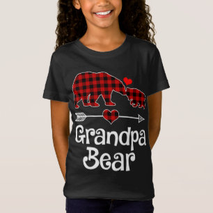 Camiseta Avô Bear Natal Pajama Xadrez Vermelha Mães Buffalo