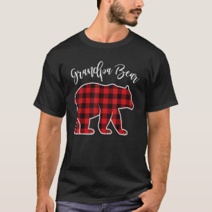 Camiseta Avô Bear Pajama Red Buffalo Xmas Família Engraçada