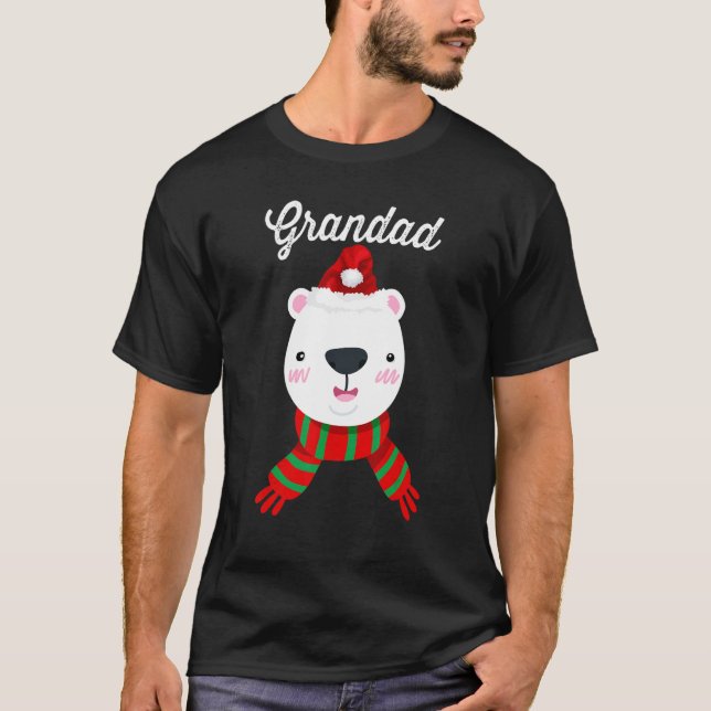Camiseta Avô Bear Santa Hat Família de Natal (Frente)
