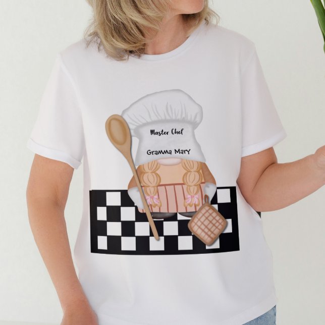 Camiseta Avó Birthday Gnomo Cozinhar (Criador carregado)
