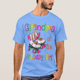 Camiseta Avó Birthday Rolling Skate Família de Aniversários