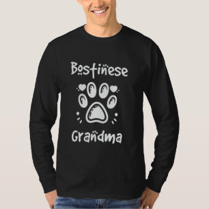 Camiseta Avó bostinesa Boston Terrier Pekingese Mix Gra