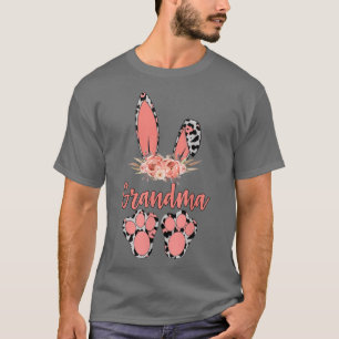 Camiseta Avó Coelhinha Leopardo Correspondente Floral Bonit