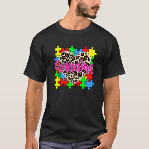 Camiseta Avô coração quebra-cabeça do espectro do autismo f
