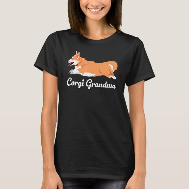 Camiseta Avó Corgi Cachorro Mulheres Avó 2 (Frente)