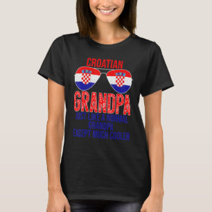 Camiseta Avô Croata Bandeira Croácia Óculos de sol Fath