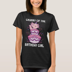 Camiseta Avó Da Aniversário Axolotl Bday Birthday Girl