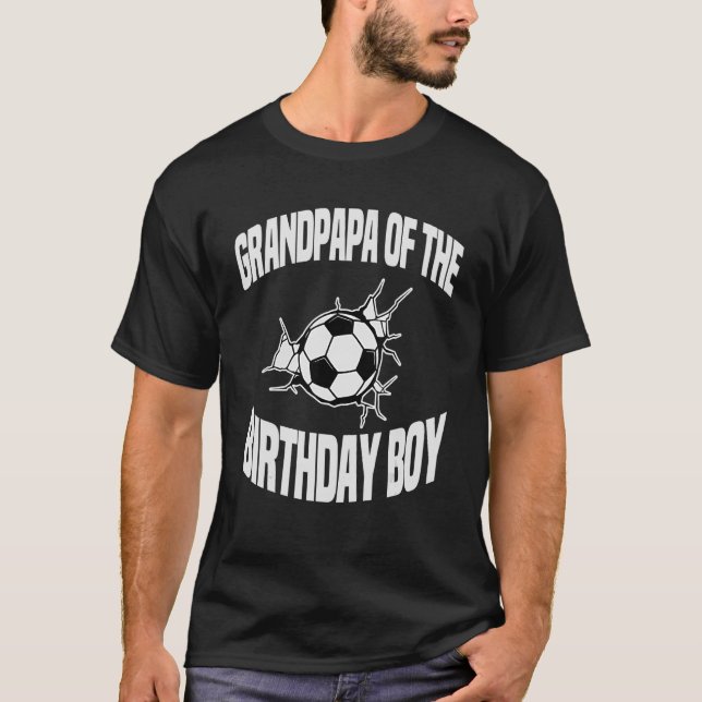Camiseta Avô Da Equipe De Bola De Futebol Do Aniversário Bd (Frente)