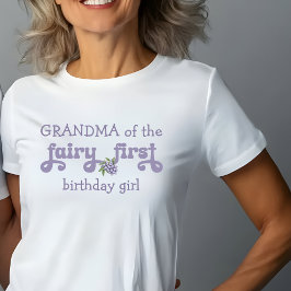 Camiseta Avó da Fada Roxa do Primeiro Morango Aniversário