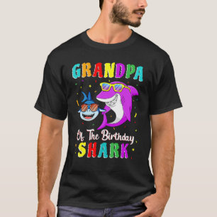 Camiseta Avô Da Família Aniversário Do Tubarão