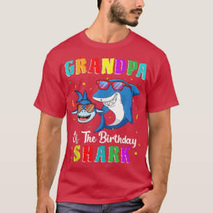 Camiseta Avô Da Família Aniversário Do Tubarão