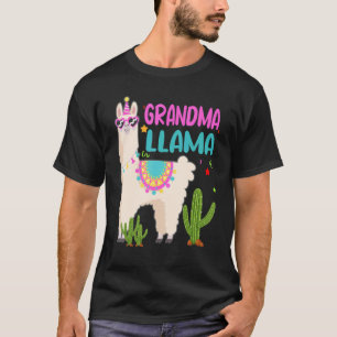 Camiseta Avó Da Família Aniversário Llama