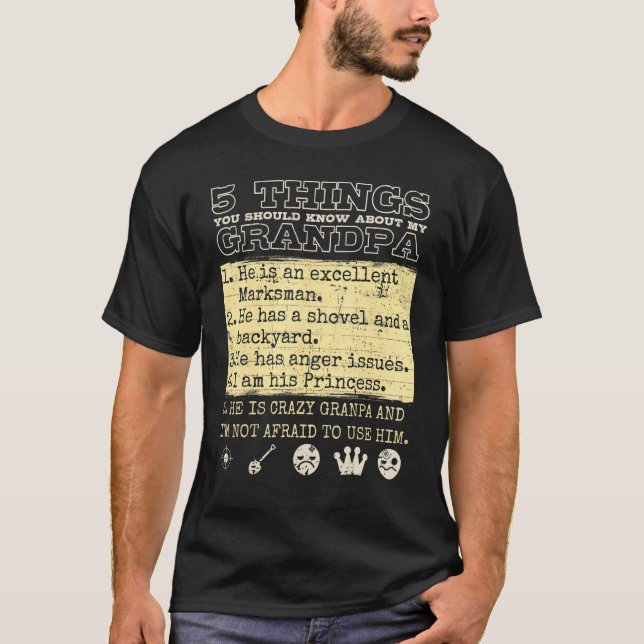 Camiseta Avô da família, avô, neta (Frente)